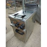 Lincat electric twin pan freestanding fryer.