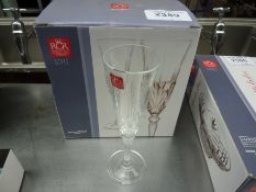 Six new Melodia crystal champagne flutes