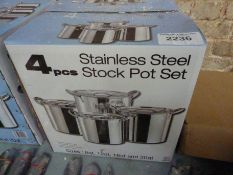 Four new stainless steel stock pot set