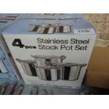 Four new stainless steel stock pot set