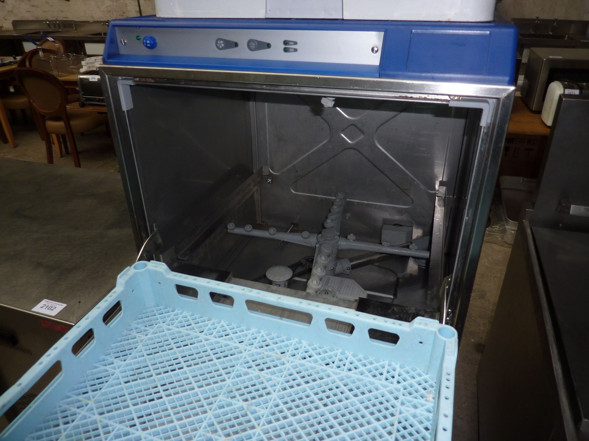 Mini wash commercial stainless steel dishwasher on stand, single phase - Image 2 of 2