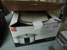 New stainless steel Buckingham deep casserole pot, 6ltr, 24cms