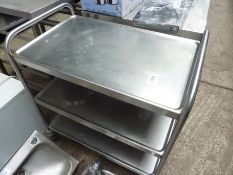 Vogue 3 tier stainless steel serving trolley