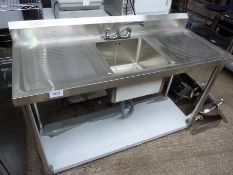 Diaminox centre bowl double drainer sink with taps