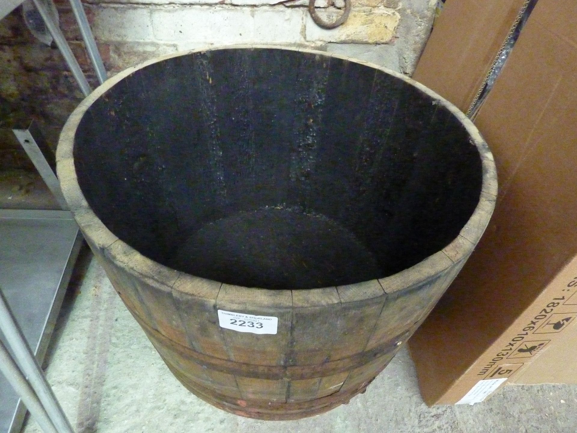 Wooden half barrel