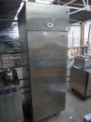 Fosters stainless steel single door upright fridge