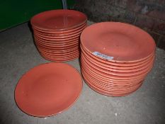 32 orange serving plates