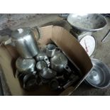 Stainless steel tea pots; milk pots and scales