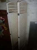 Four section raffia folding screen.