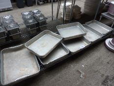 Seven baking trays.