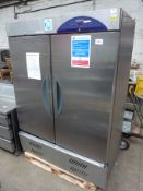 Williams H232 Zircon twin door stainless steel fridge.