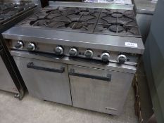 Falcon natural gas Dominator six burner commercial stainless steel range.