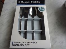 Sixteen piece Russell Hobbs Vermont cutlery set.