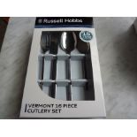 Sixteen piece Russell Hobbs Vermont cutlery set.