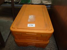 Two Rieber Thermoport 50 insulated food boxes.