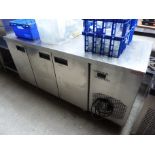Inomax mobile stainless steel 3 door counter top fridge