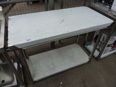 Stainless steel prep table with shelf