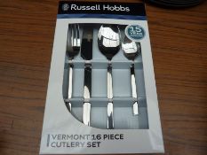 Sixteen piece Russell Hobbs Vermont cutlery set.