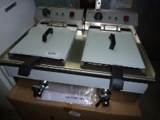 Infernus twin tank electric fryer drain valves to front