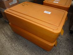 Two Rieber Thermoport 50 insulated food boxes.