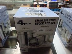 Four new stainless steel stock pot set