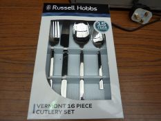 Sixteen piece Russell Hobbs Vermont cutlery set.