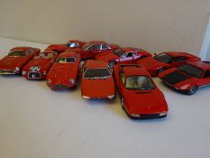 10 assorted Ferraris.