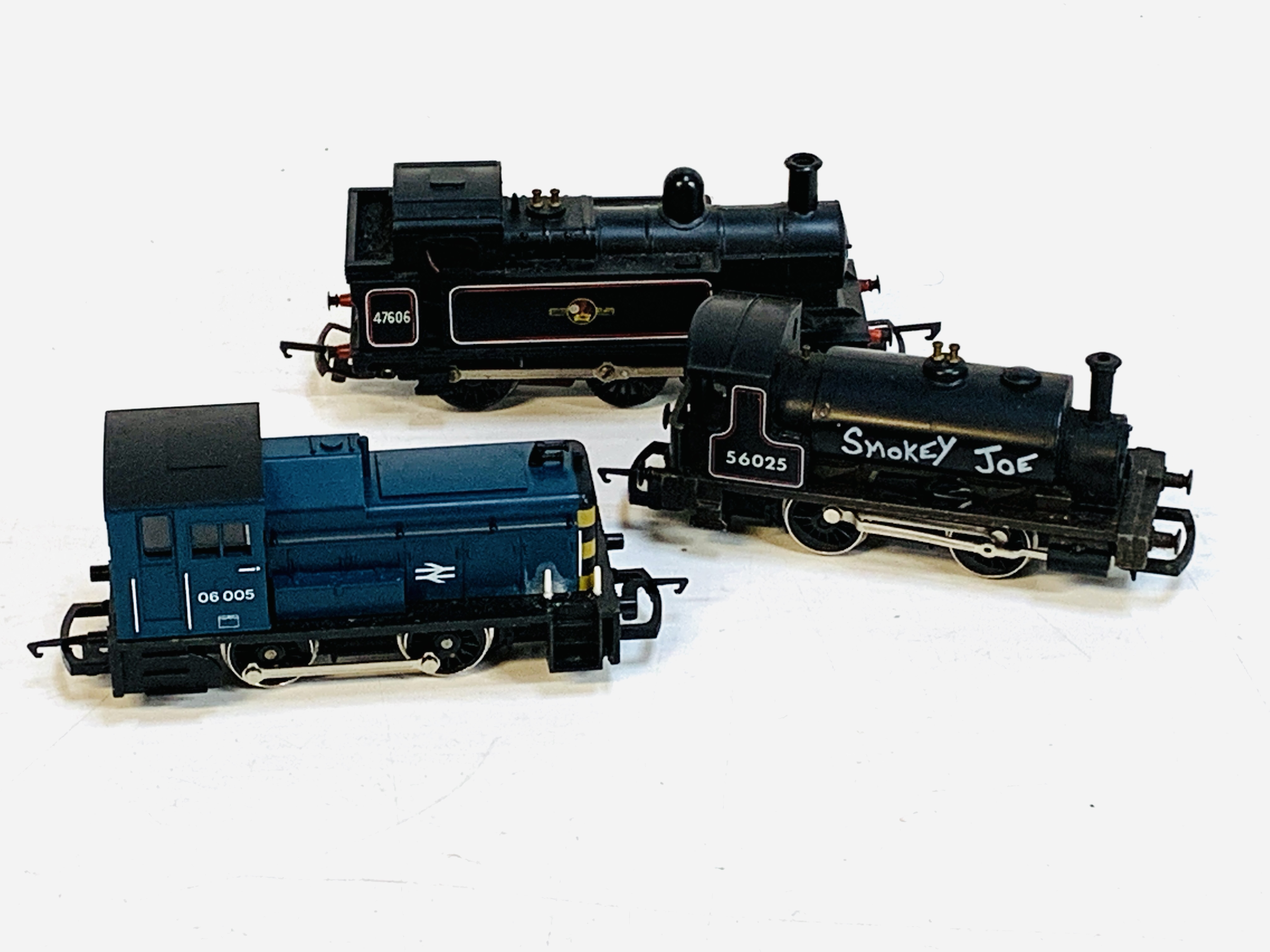 Three Tri-ang and Hornby tank engines