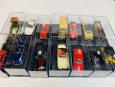 Fourteen boxed diecast model cars