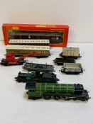 Hornby R850 4-6-2 locomotive; Hornby R423 coach together with wagons.