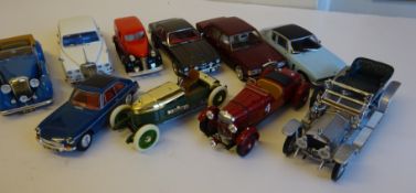 Ten assorted model cars