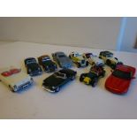 Ten assorted model cars