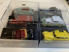 Six various model cars