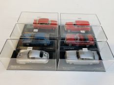 Six various model cars