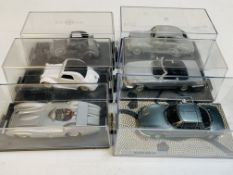 Six various model cars