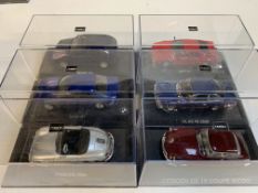 Six various model cars