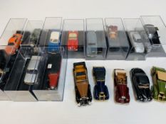 Eleven boxed diecast model cars