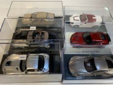 Six various model cars