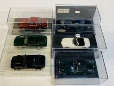 Six various model cars