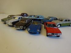 Ten various model cars