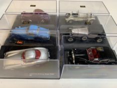 Six various model cars