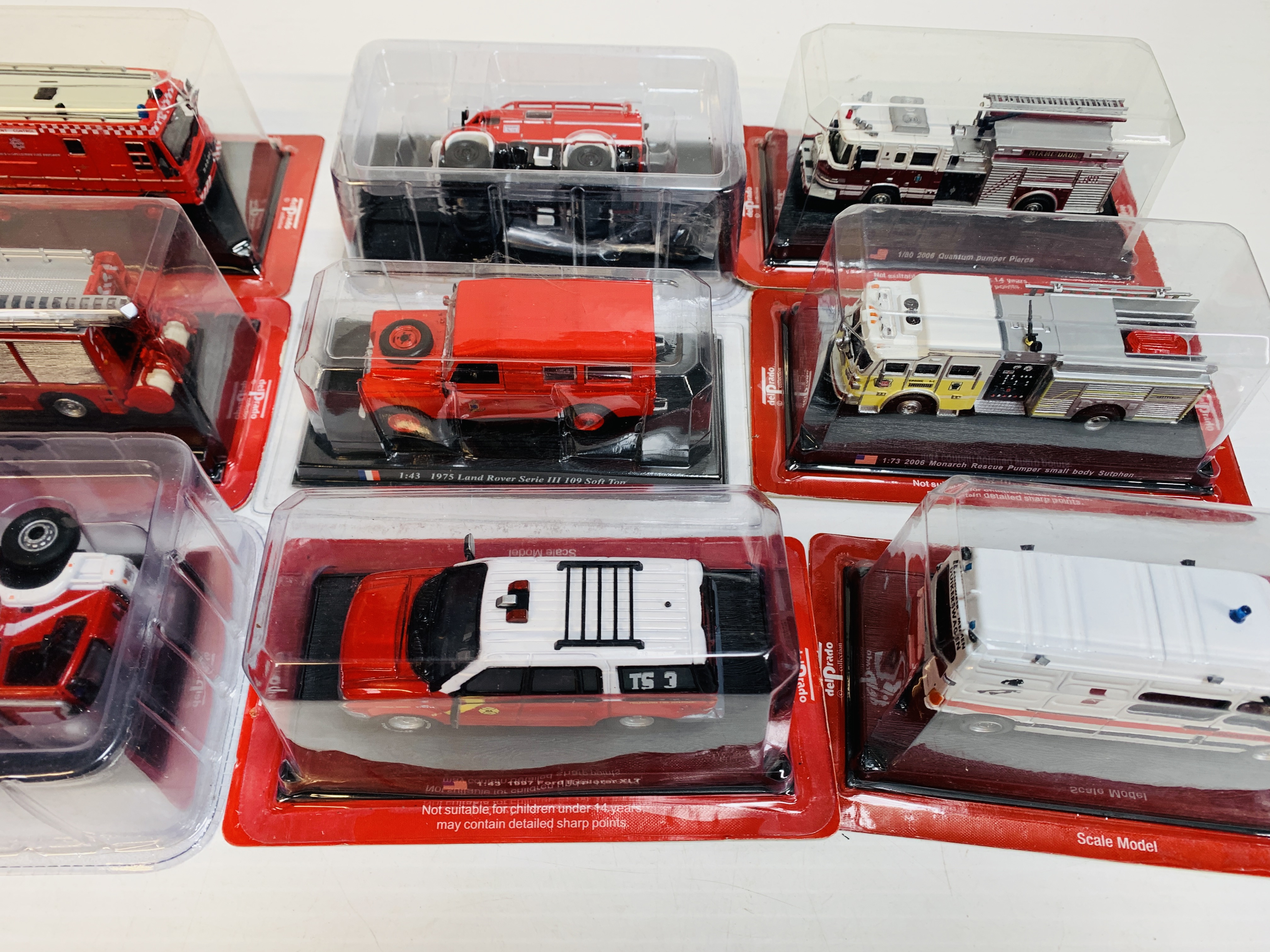 Twelve boxed Del Prado fire fighting vehicles - Image 5 of 6