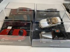 Six various model cars