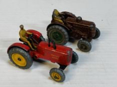 Dinky Toys Massey Harris Tractor; together with a die cast Field Marshall tractor