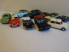 10 assorted cars.