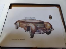Approximately 50 boxed lithographs of a 1936 Cord 810 Sportsman