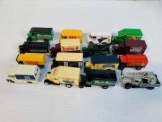 Eight assorted commercial vehicles