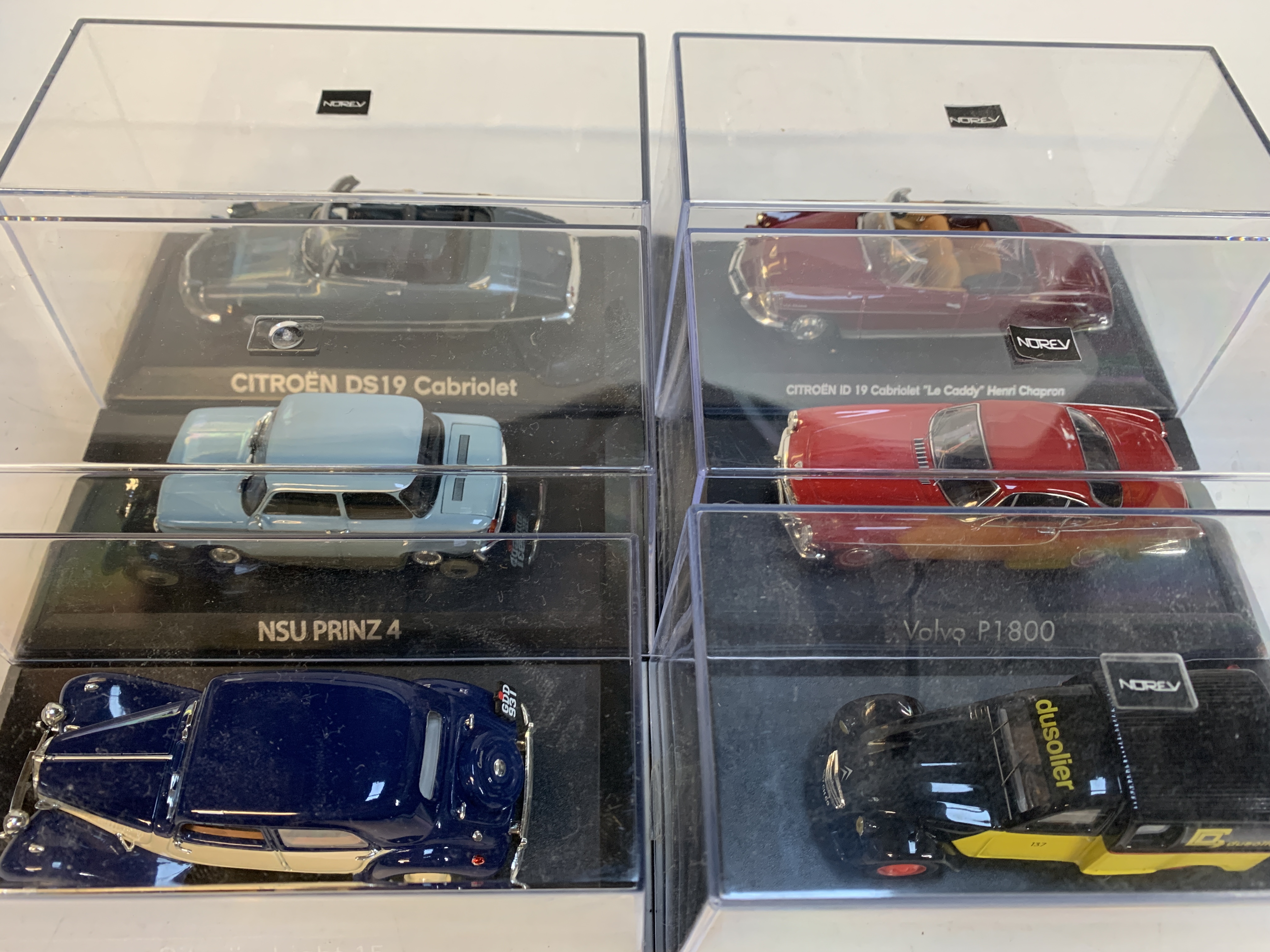 Six various model cars