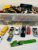 Large quantity various small toy vehicles