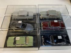 Six various model cars